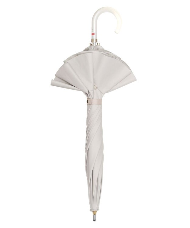 MOONBAT 【雑誌掲載 美人百花6月号】ランバン オン ブルー 晴雨兼用日傘 長傘 フレアフリル＆チャーム 遮光 遮熱 UV キャメル