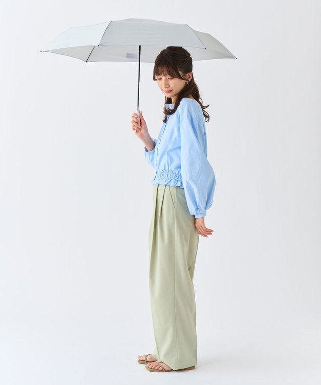 MOONBAT 【超撥水】フロータス (FLO(A)TUS) 折りたたみ傘 無地 UV 55cm ライトグレー