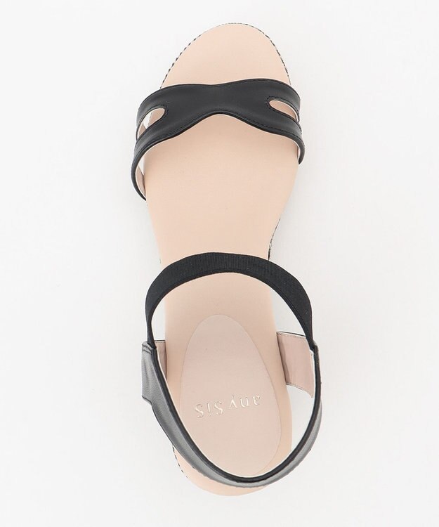 ANY SIS 【美人百花7月号掲載】クラッシィウエッジゴム サンダル 【WEB限定】ブラック