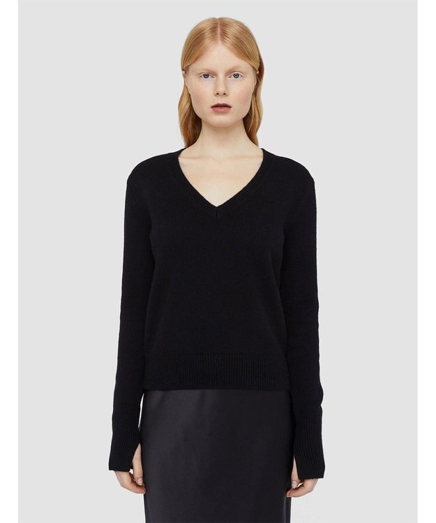 JOSEPH 【FOUNDATIONS】ライトピュアカシミヤ　Vネックニット Black