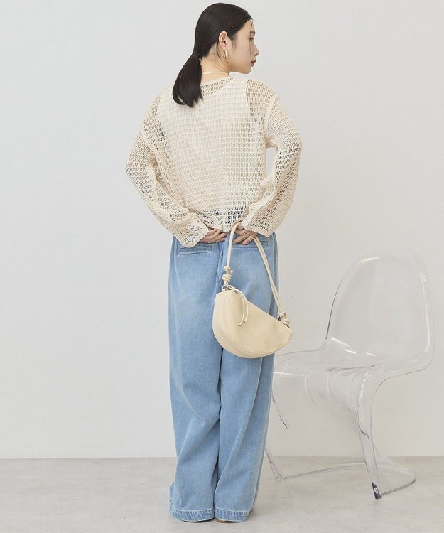 AMERICAN HOLIC 刺繍メッシュプルオーバー Ivory