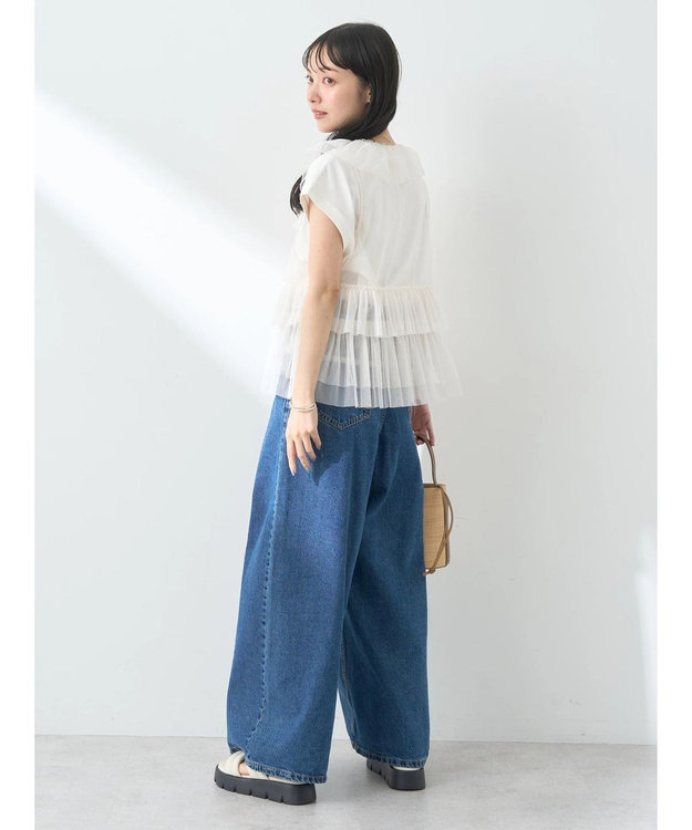 earth music&ecology チュールベスト Ivory