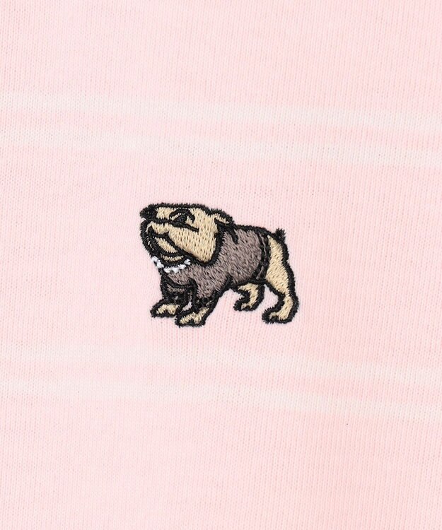J.PRESS YORK STREET 【UNISEX】ブルドッグワンポイント ボーダー Tシャツ ピンク系1