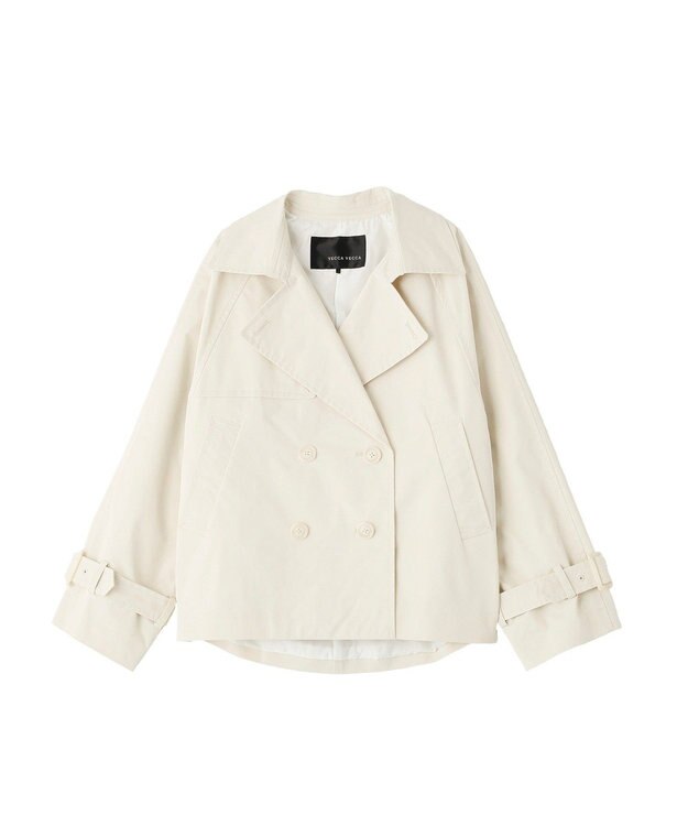 YECCA VECCA レースMIXショートトレンチコート Ivory