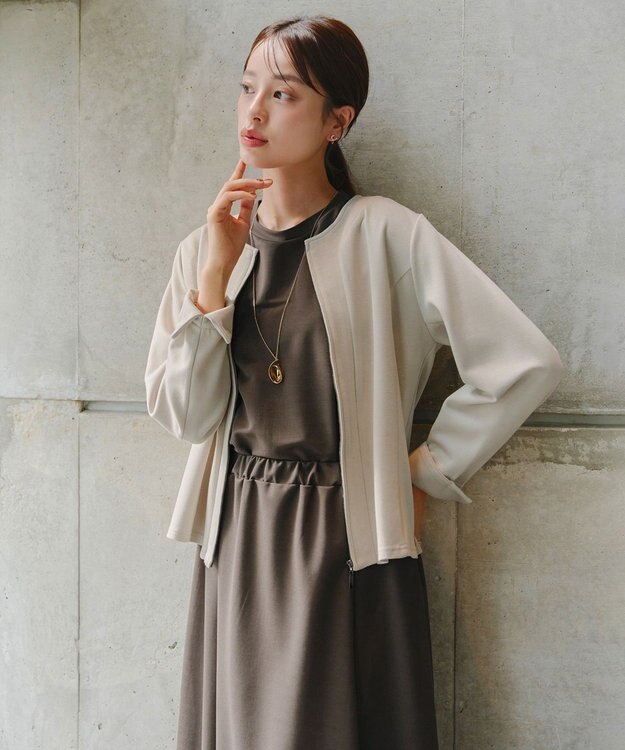 Tiaclasse 【洗える】ソフトダンボールジャケット グレージュ