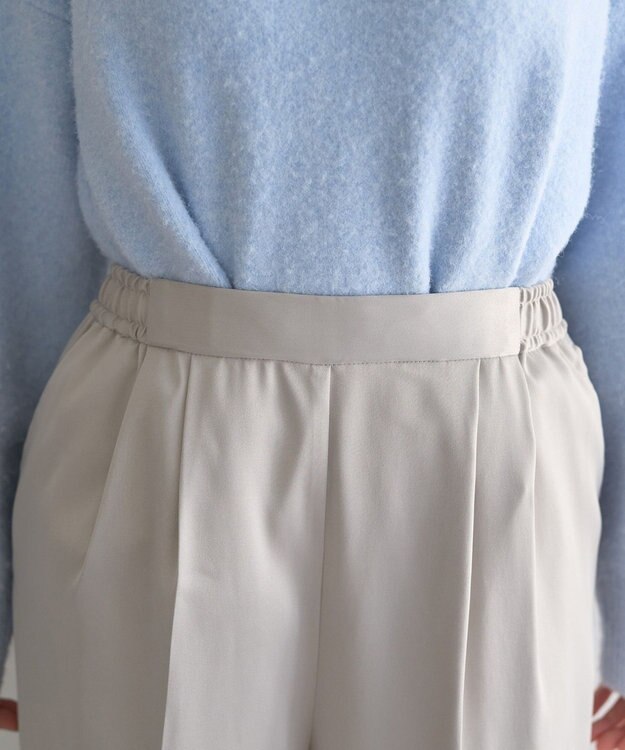 YECCA VECCA 裏起毛サテンリラックスパンツ Gray Beige