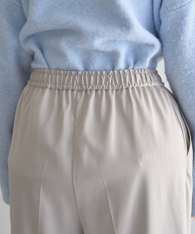 YECCA VECCA 裏起毛サテンリラックスパンツ Gray Beige