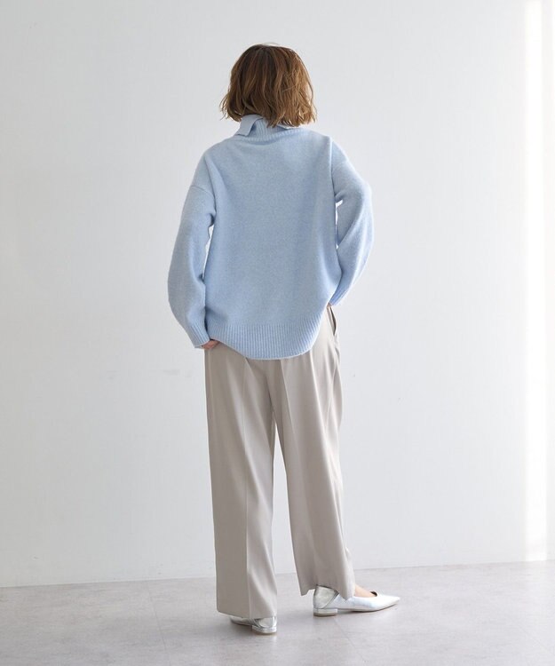 YECCA VECCA 裏起毛サテンリラックスパンツ Gray Beige