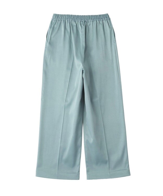 YECCA VECCA 裏起毛サテンリラックスパンツ Blue