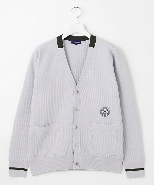 23区GOLF 【MEN】【ウォッシャブル】ニットカーデガン 軽く羽織れて動きやすい 日常使いに便利 ライトグレー系