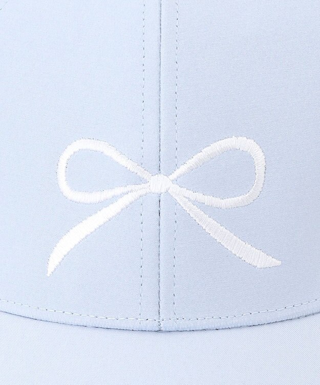 ANY KIDS 【日よけ付き】2WAYリボン刺繍キャップ サックスブルー