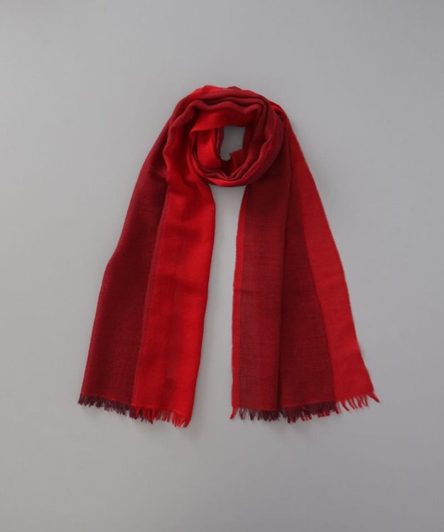 AURORA 【 LANVIN COLLECTION（ランバン コレクション） 】ウール面割ストール レッド