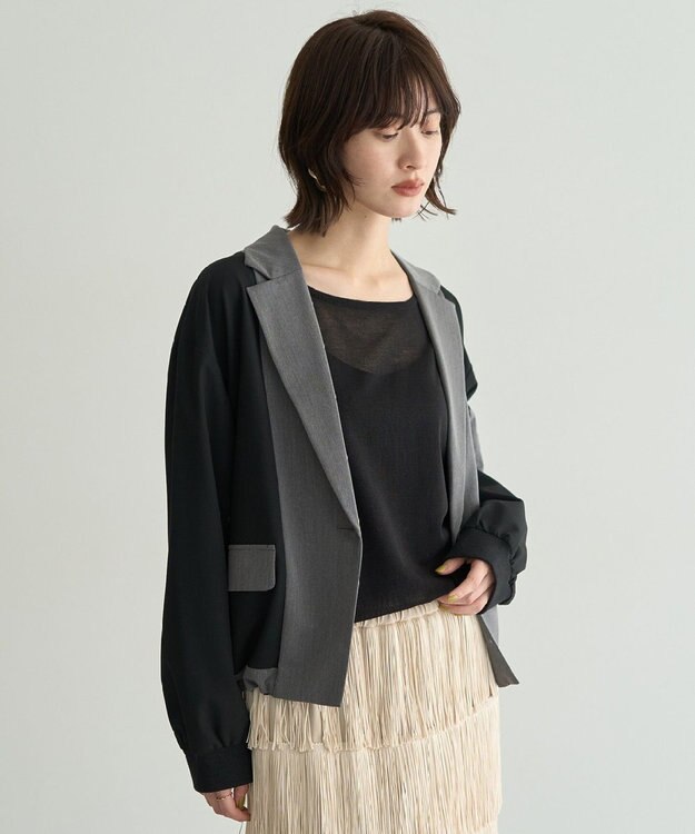 YECCA VECCA MA-1風デザインジャケット Gray