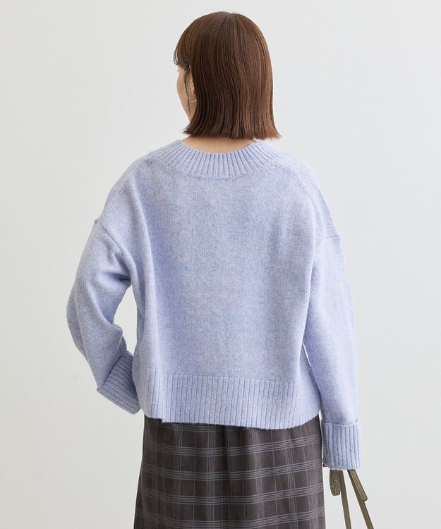 Green Parks ラメＶネックコンパクトニットプルオーバー Purple