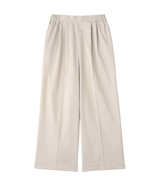 YECCA VECCA 裏起毛サテンリラックスパンツ Gray Beige