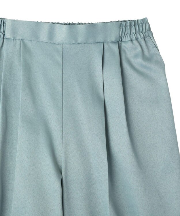 YECCA VECCA 裏起毛サテンリラックスパンツ Blue