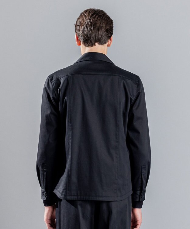 JOSEPH HOMME スムースサテンストレッチ　CPOシャツ ブラック系