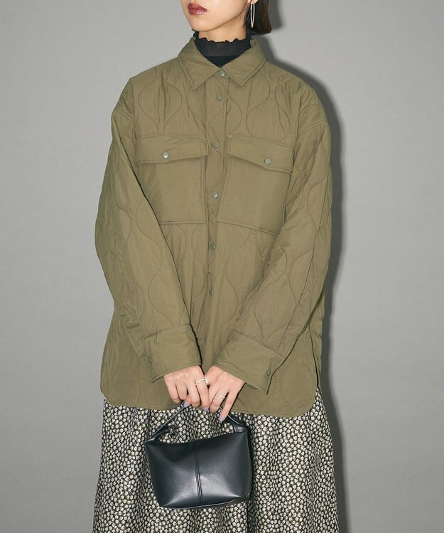 Green Parks キルティングシャツブルゾン Khaki