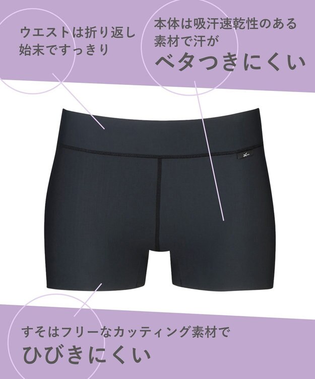 CW-X 【WOMEN】　3D 吸水サニタリーショーツ　【動きに対応してモレに強い】　スポーツ専用　はきこみ丈ふつう　/ワコール　HSY210 ブラック