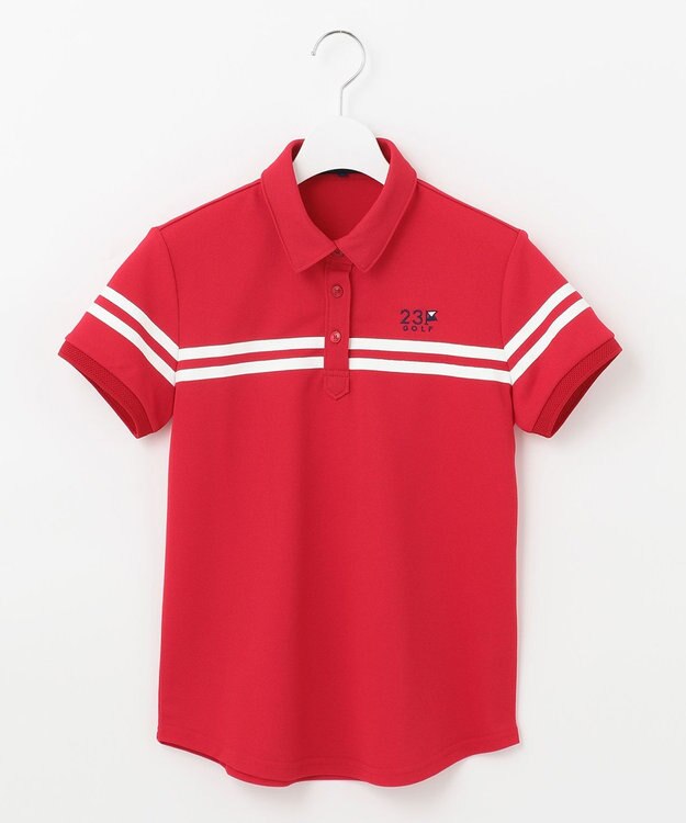 23区GOLF 【WOMEN】【吸水速乾/UVケア】エイトロックカノコ 半そで ポロシャツ レッド系