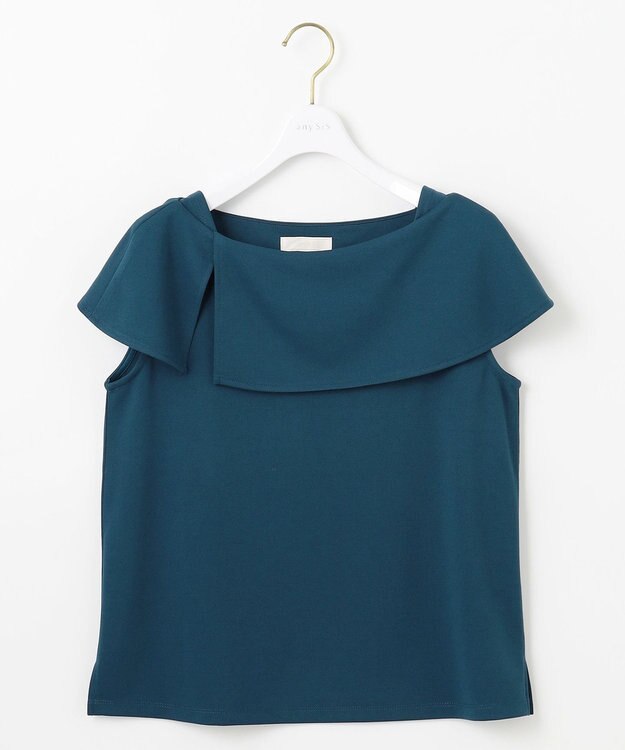 ANY SIS L ケープディテール カットソー グリーン