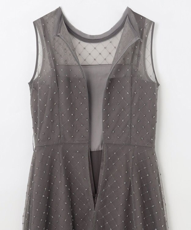 GRACE CONTINENTAL ビーズembドレス チャコール