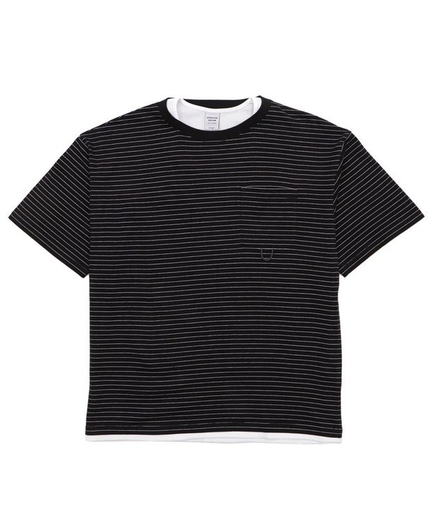 WEGO マイクロボーダーワッフルフェイクT ブラック