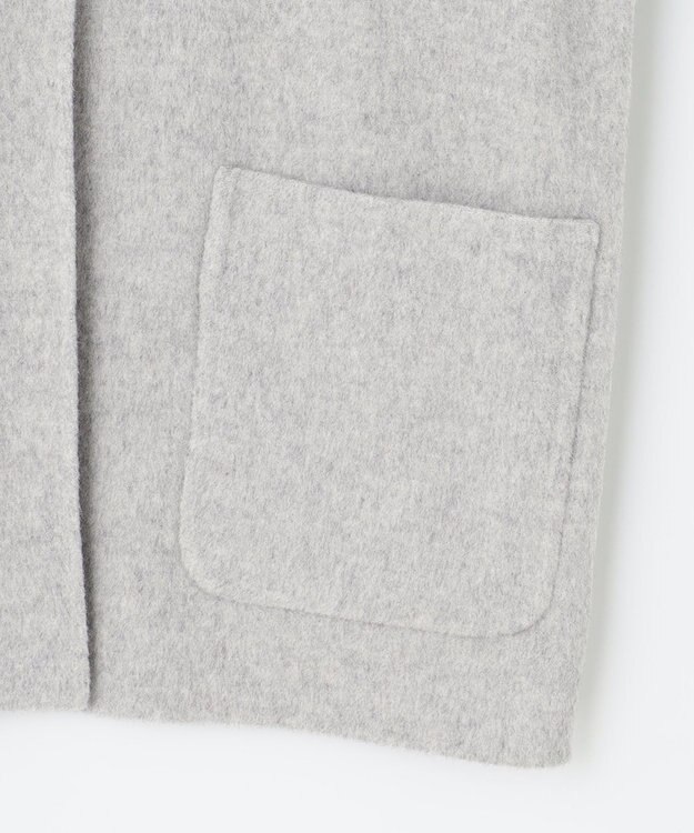 J.PRESS LADIES 【リバーシブル】ウールナイロン リバー フーデッドコート ライトグレー系