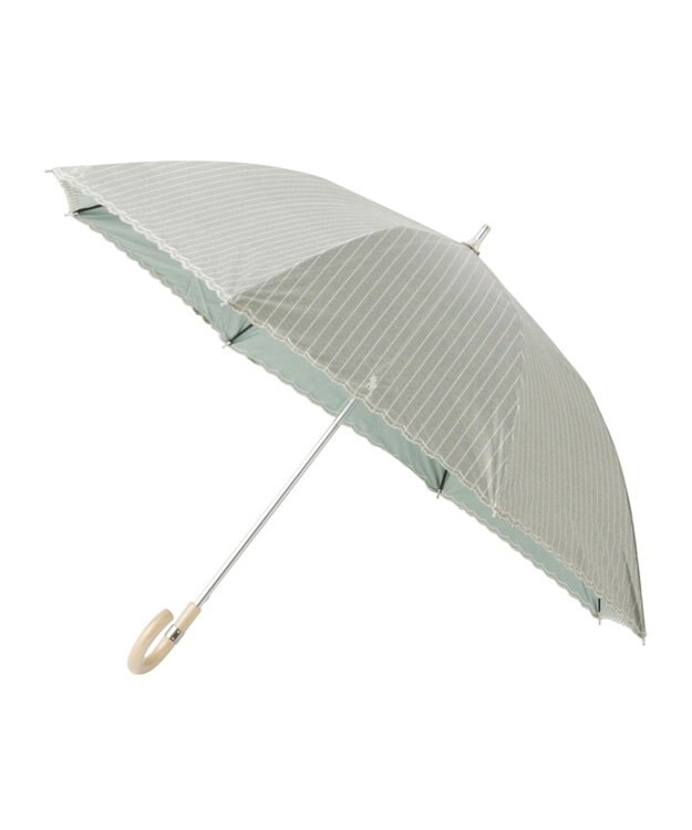 MOONBAT 【軽量】POLO RALPH LAUREN 晴雨兼用日傘 長傘 ストライプスカラ／遮光 遮熱 UV カーキー