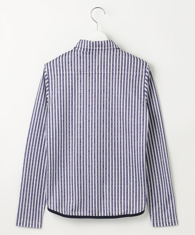 23区GOLF 【WOMEN】ロゴレイヤーストライプシャツ ダルブルー系2