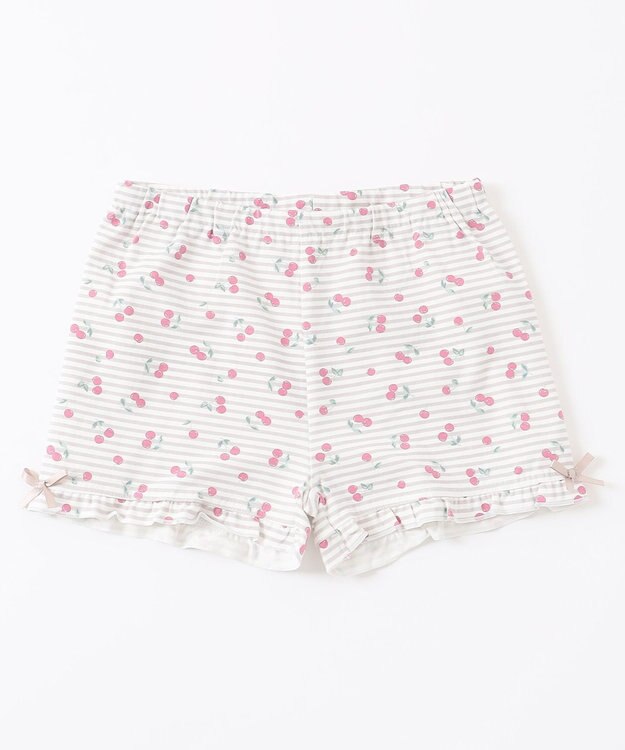 ANY KIDS 無地/総柄 1分丈スパッツ ボーダー（さくらんぼ）