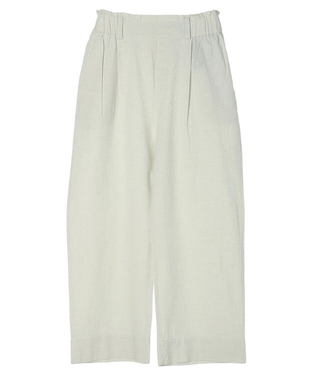 Green Parks インド 綿麻フロントタックパンツ Natural