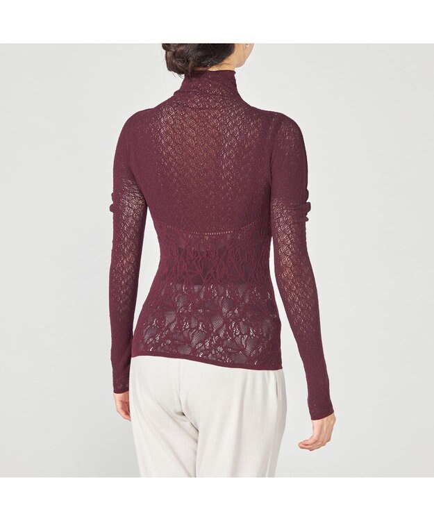 Chacott 【ノーソーイングニット】リバーシブルハイネックトップ ワインレッド
