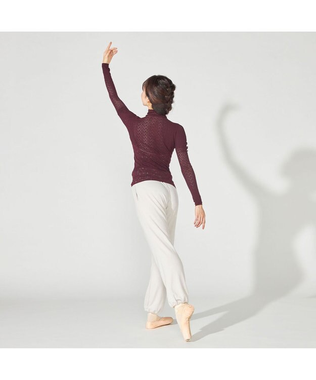 Chacott 【ノーソーイングニット】リバーシブルハイネックトップ ワインレッド