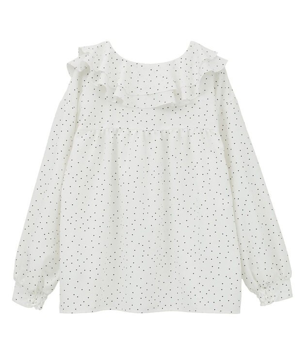 earth music&ecology ラッフルカラーブラウス Dot