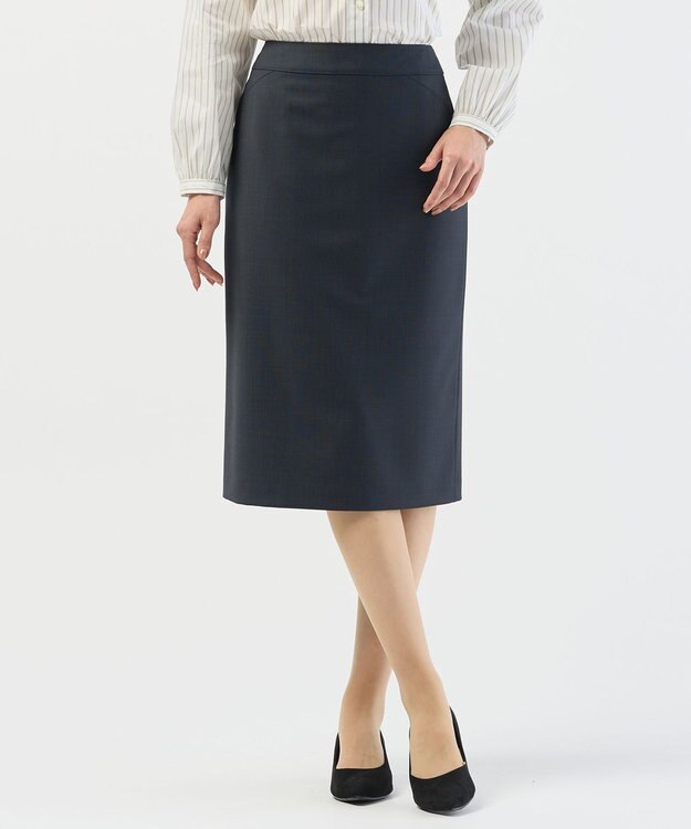 J.PRESS LADIES L 【セットアップ対応】BAHARIYE スカート ネイビーピンヘッド系
