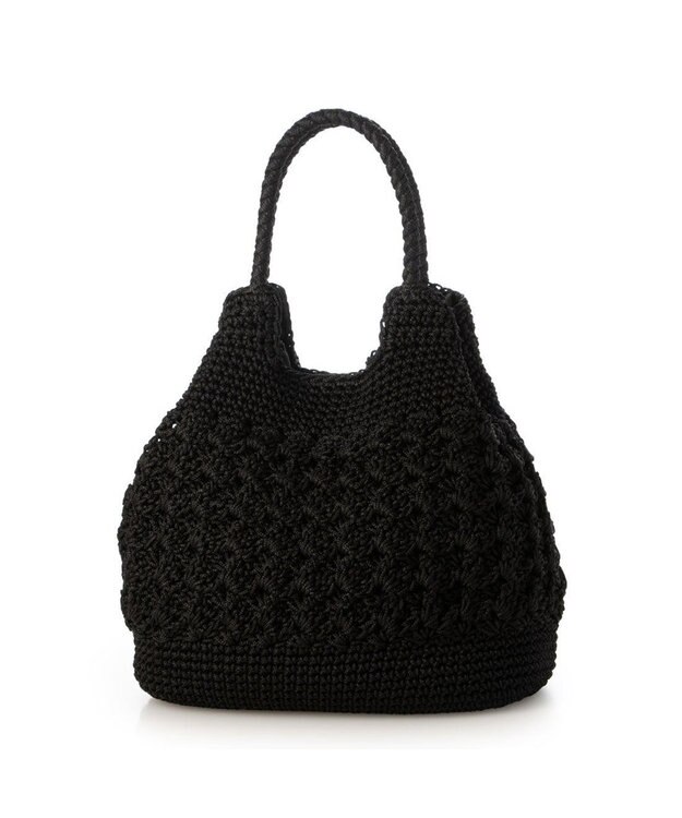 UNBILLION カシュカシュ cachecache / 柄編みベーシックトート カゴバッグ ブラック