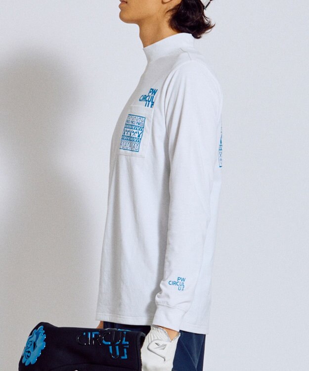 PW CIRCULUS 【吸水速乾 / UV遮蔽率99.5% UVカット / ストレッチ】【MEN】DELFT ロングスリーブモックT ゴルフ ホワイト系