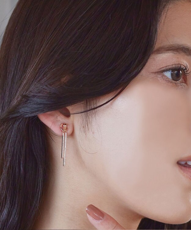 Tiaclasse 【金属アレルギー対応】シャイニーフリルピアス ピンクゴールド