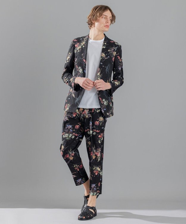 JOSEPH HOMME クールドッツストレッチ花柄　ジャケット ブラック系5