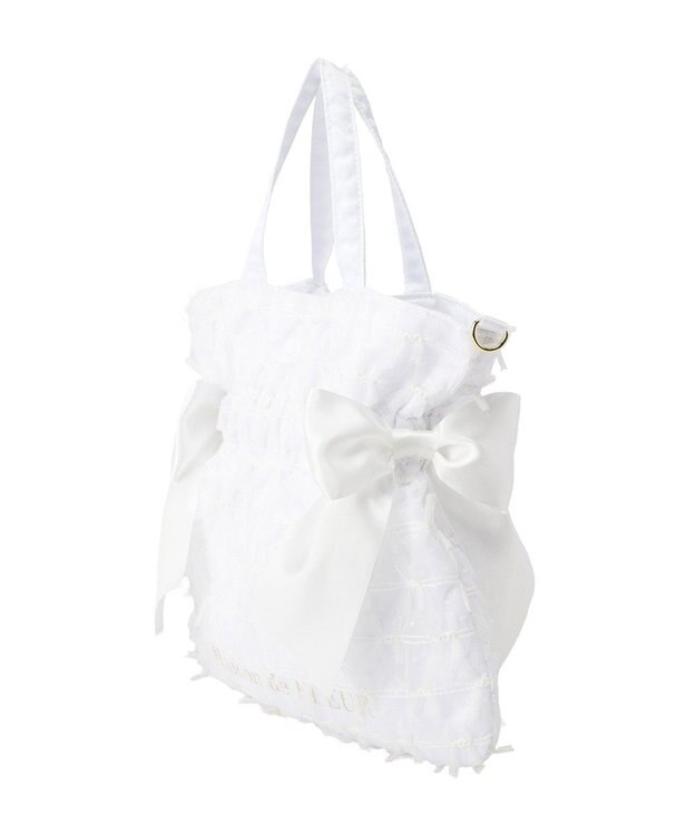 Maison de FLEUR レースダブルリボン２Ｗａｙトートバッグ Off White