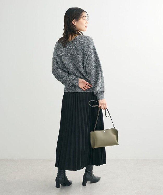 Green Parks シャギーギラギララメカーディガン Dark Gray