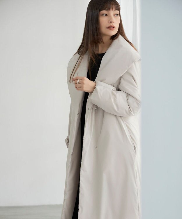 ICB ADSダウン ショールカラーコート トープ系