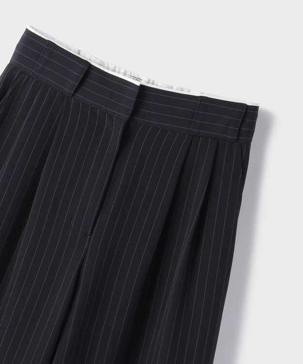 GRACE CONTINENTAL タックワイドパンツ ストライプ