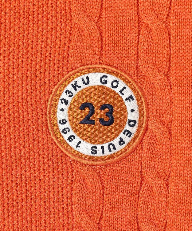 23区GOLF 【MEN】ウールブレンド カラーニット ラウンドから普段のお出かけや、お散歩まで◎ オレンジ系