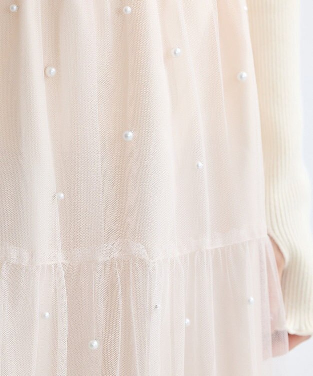 earth music&ecology チュールパールスカート Ivory
