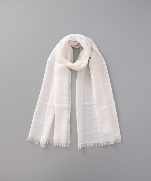 AURORA 【 LANVIN COLLECTION（ランバン コレクション） 】ウール面割ストール ライトグレー