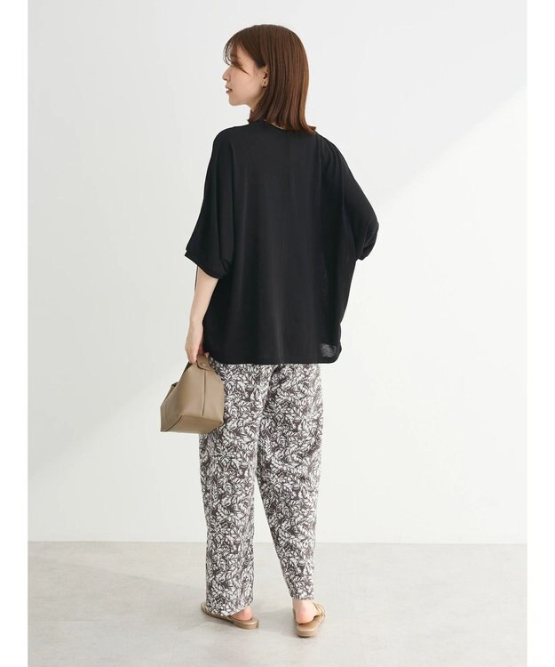 Green Parks よくばり　半袖カットドルマンカーディガン Black