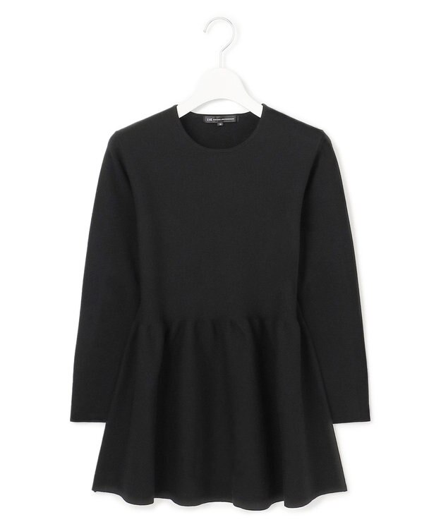 23区 S 【Sサイズ限定】ヴィスコースストレッチ ペプラムデザイン ニット ブラック系