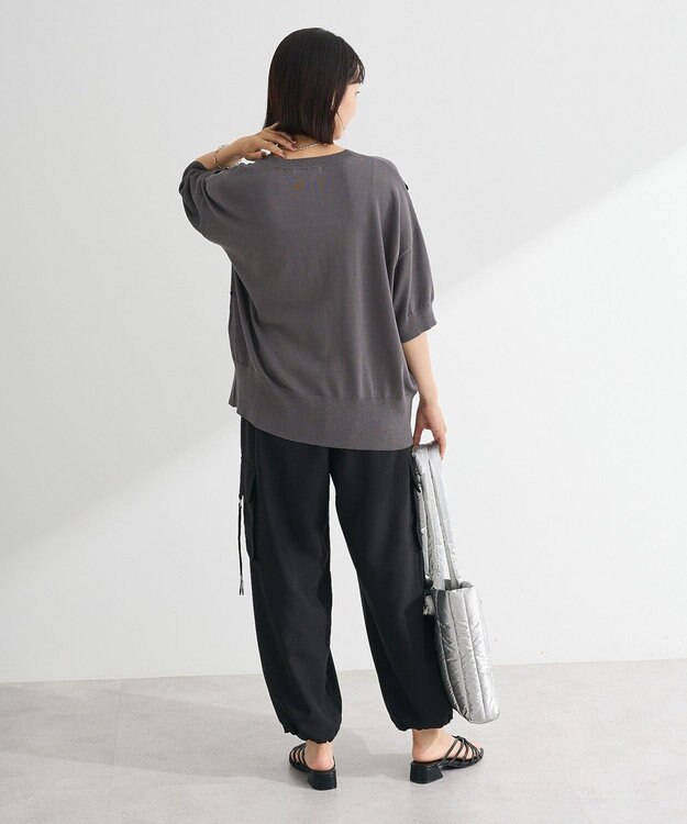 Green Parks 刺繍コードＶネックカーディガン Gray